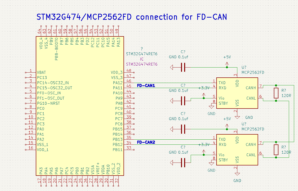 stm32g474-mcp2562fd-fdcan-schematic